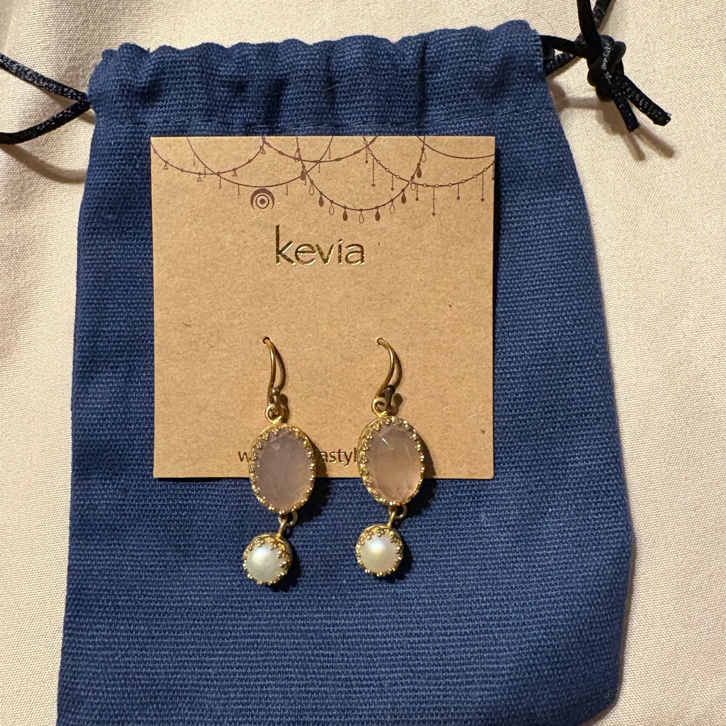 Kevia Pink And Cream Tiered Dangle Earrings